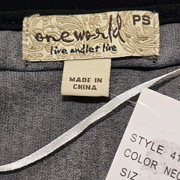 New One World Boho Paisley Tunic Dress Petite S Live & Let Live Long-Line Top - Picture 7 of 13